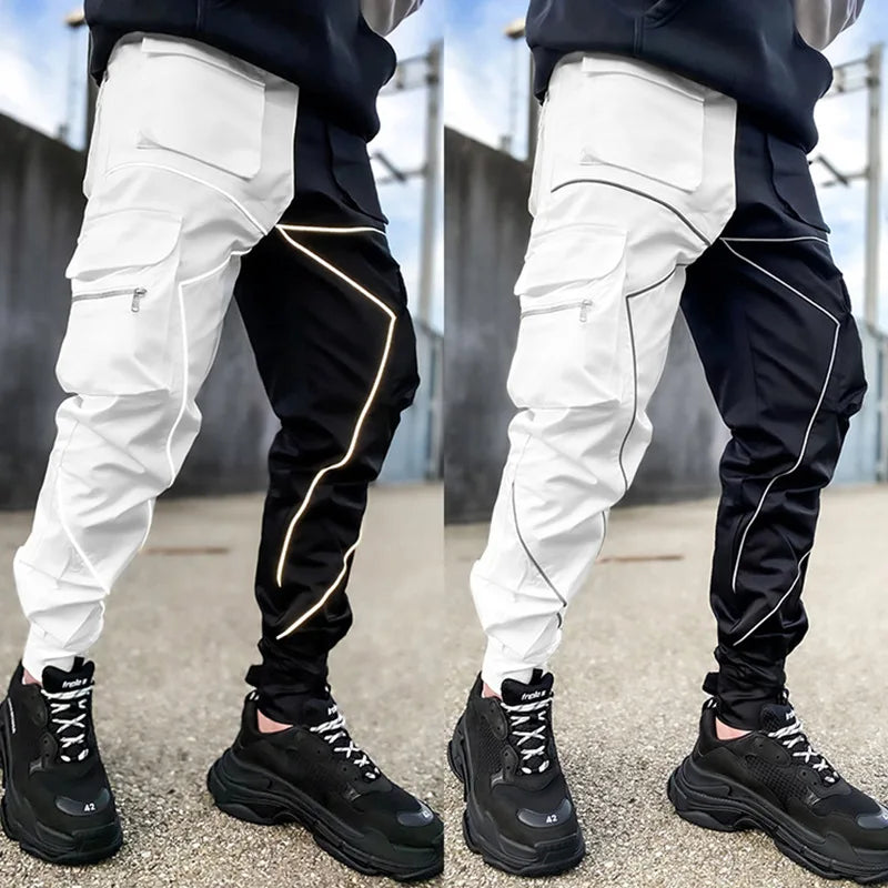 Men's Reflective Cargo Pants 2023 New Hip Hop Casual Joggers Trousers Multi-Pocket Men Sweatpants Streetwear Sports Pant M-3XL - Kimlud