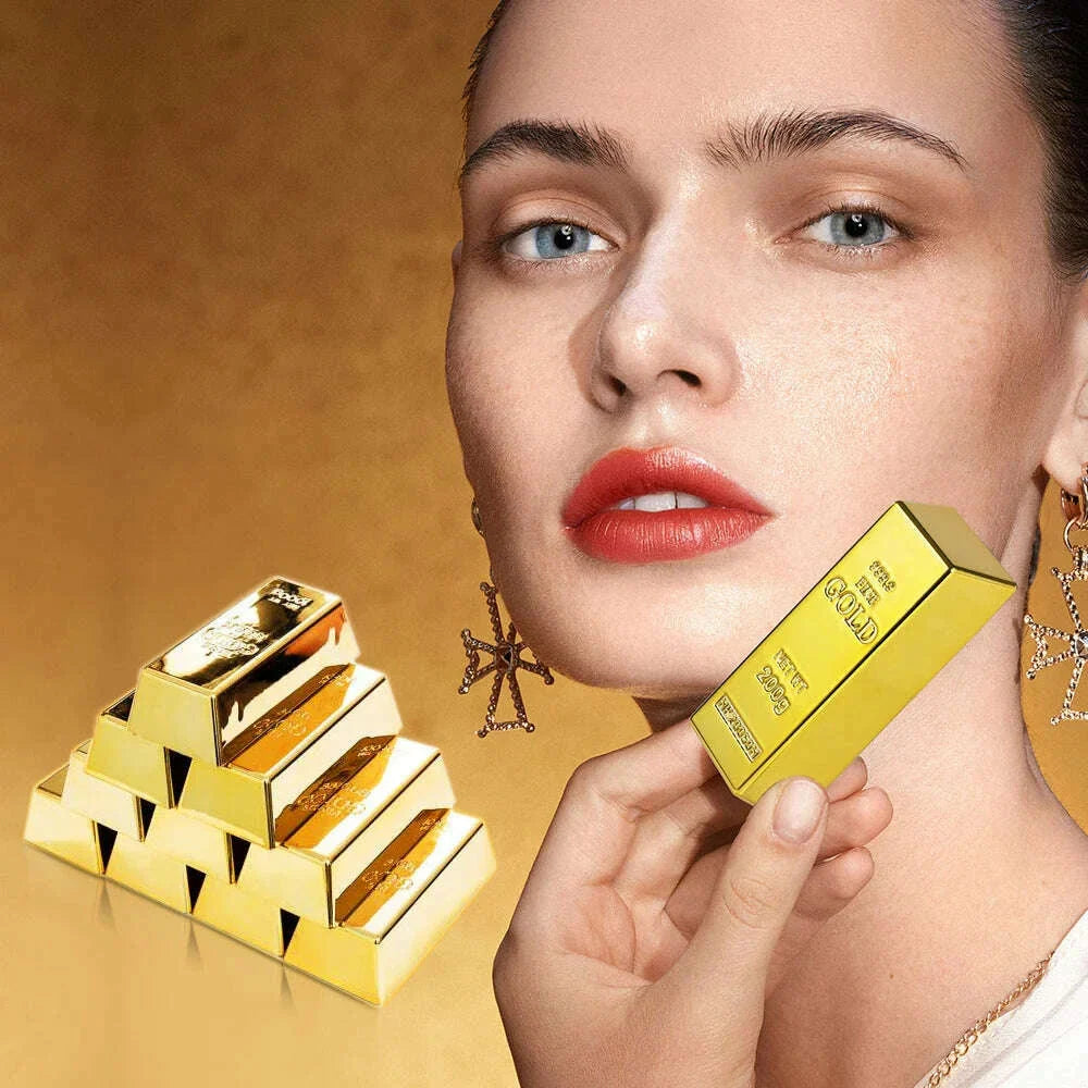 lakerain 5 Colors Gold Lipstick with Glitter Lip Gloss Long Lasting Velvet Nude Lipstick Red Lip Matte Lipstick Waterproof