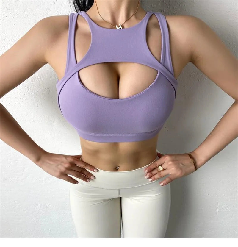 Cloud Hide Super Sexy Women Sports Bra Fitness Yoga Crop Tank Top Underwear Athletic Vest Shockproof Shirt Running Sportswear