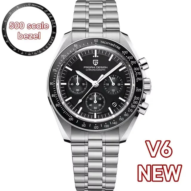 New Version PAGANI DESIGN 1701 Luxury Men Quartz Chronograph Wrist Watches VK63 Movement Stainless Steel Sport Waterproof Clock