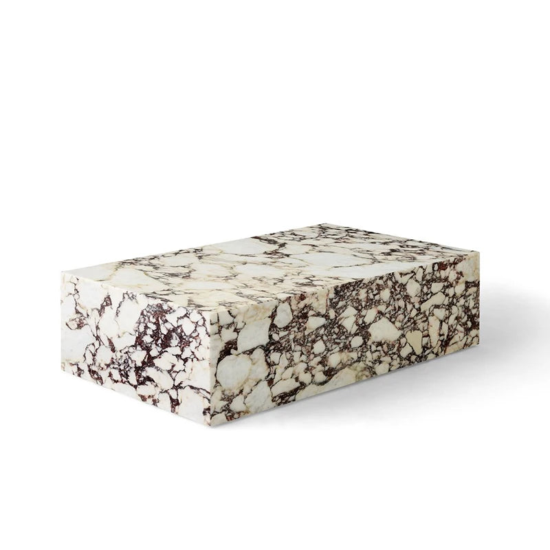 Stonekocc Luxury 100% Italy Calacatta Violet Marble Plinth Coffee Table Rectangle Base 40x40 30x30x50 100x60x30cm Home...