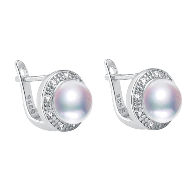 ZHBORUINI 2024 New Pearl Earrings 925 Sterling Silver Jewelry Vintage Style Natural Freshwater Pearl Stud Earring For...