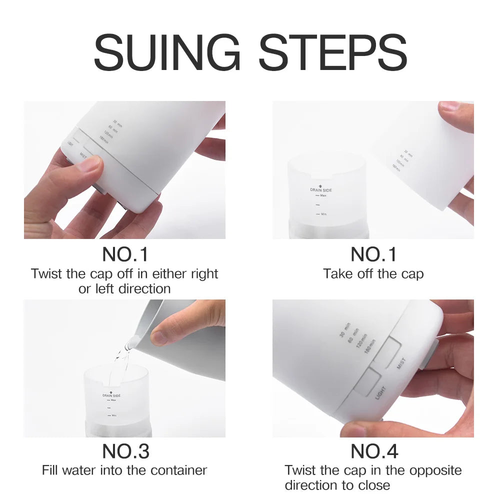 Air Humidifier USB Aroma Diffuser Essential Oil Purifier Color Lamp Aromatherapy Electric Smell Distributor For Home...