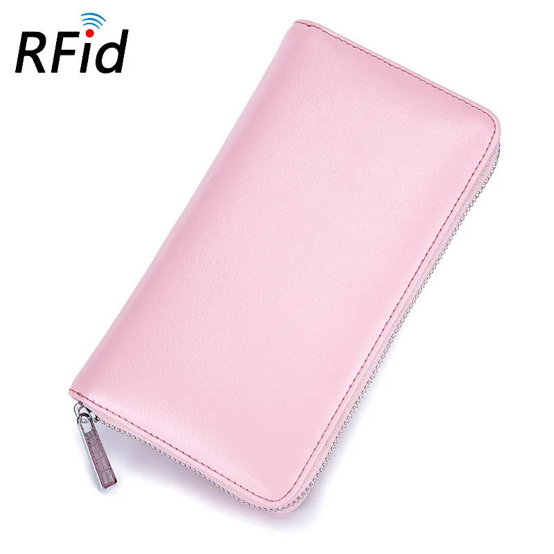 Women RFID Blocking Wallet Genuine Leather Anti Theft 36 Card Holders Women Wallets With Phone Case Clutch Bags Coin...
