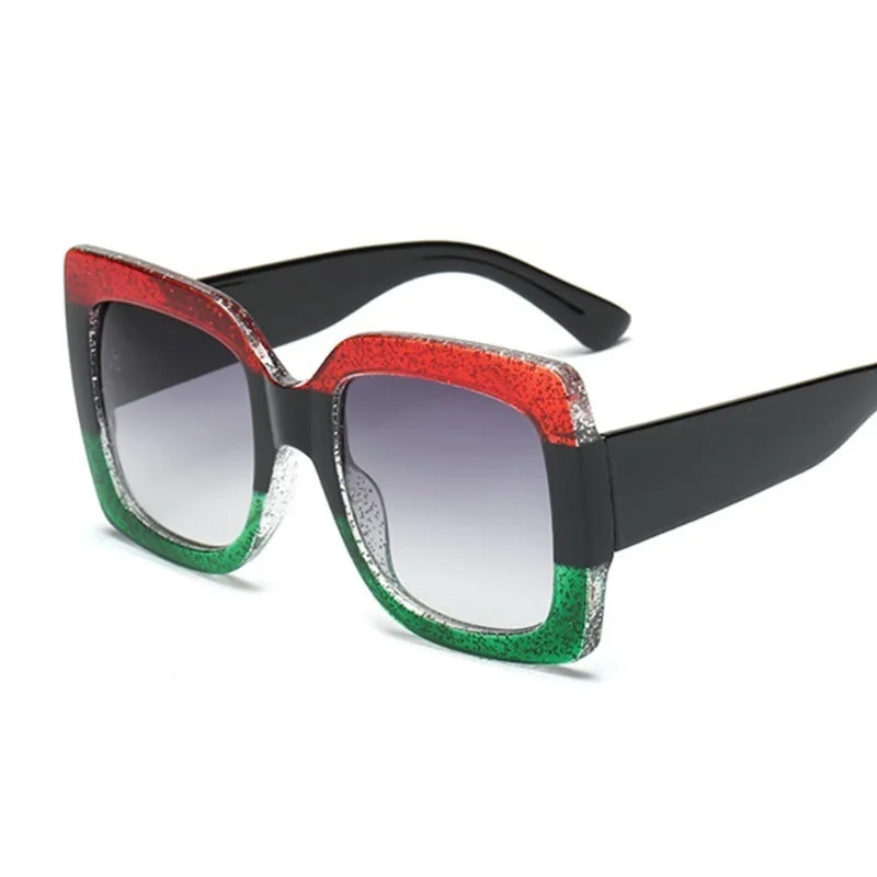 Oversized Square Sunglasses Woman Brand Designer Clear Lenses Sun Glasses Female Three Colors Big Frame Party Eye Glasses Oculos - Kimlud