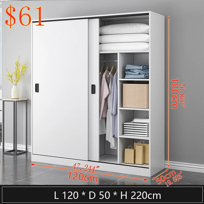 Modern Minimalist Bedroom Furniture Wooden Wardrobe Clothing Closet Cabinet Combination Closet Cupboard Bureau Armoire...