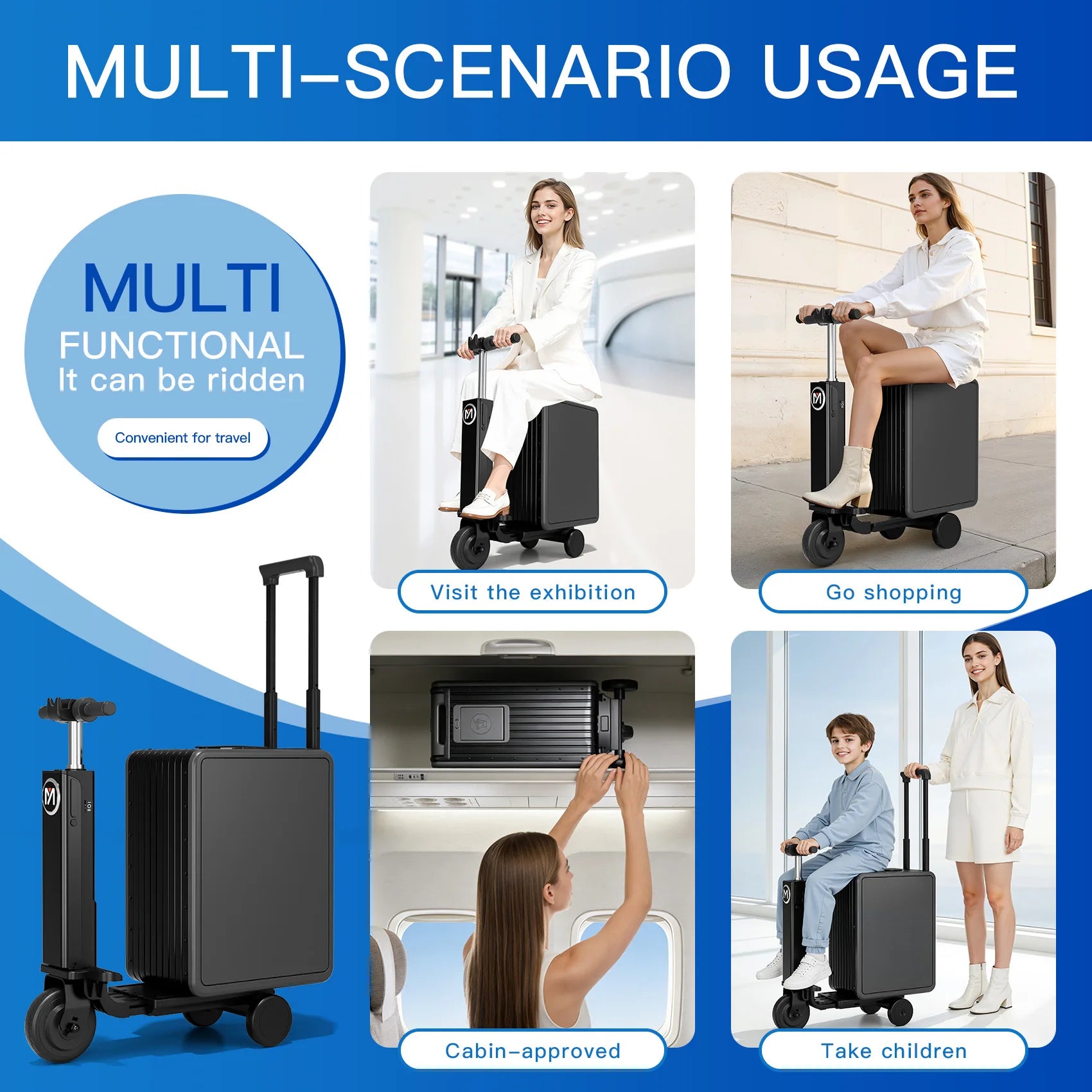 OBOX Aluminum Alloy Suitcase Rideable Smart Rolling Luggage Large Capacity in Stock Fast Delivery | Kimlud Outdoor...