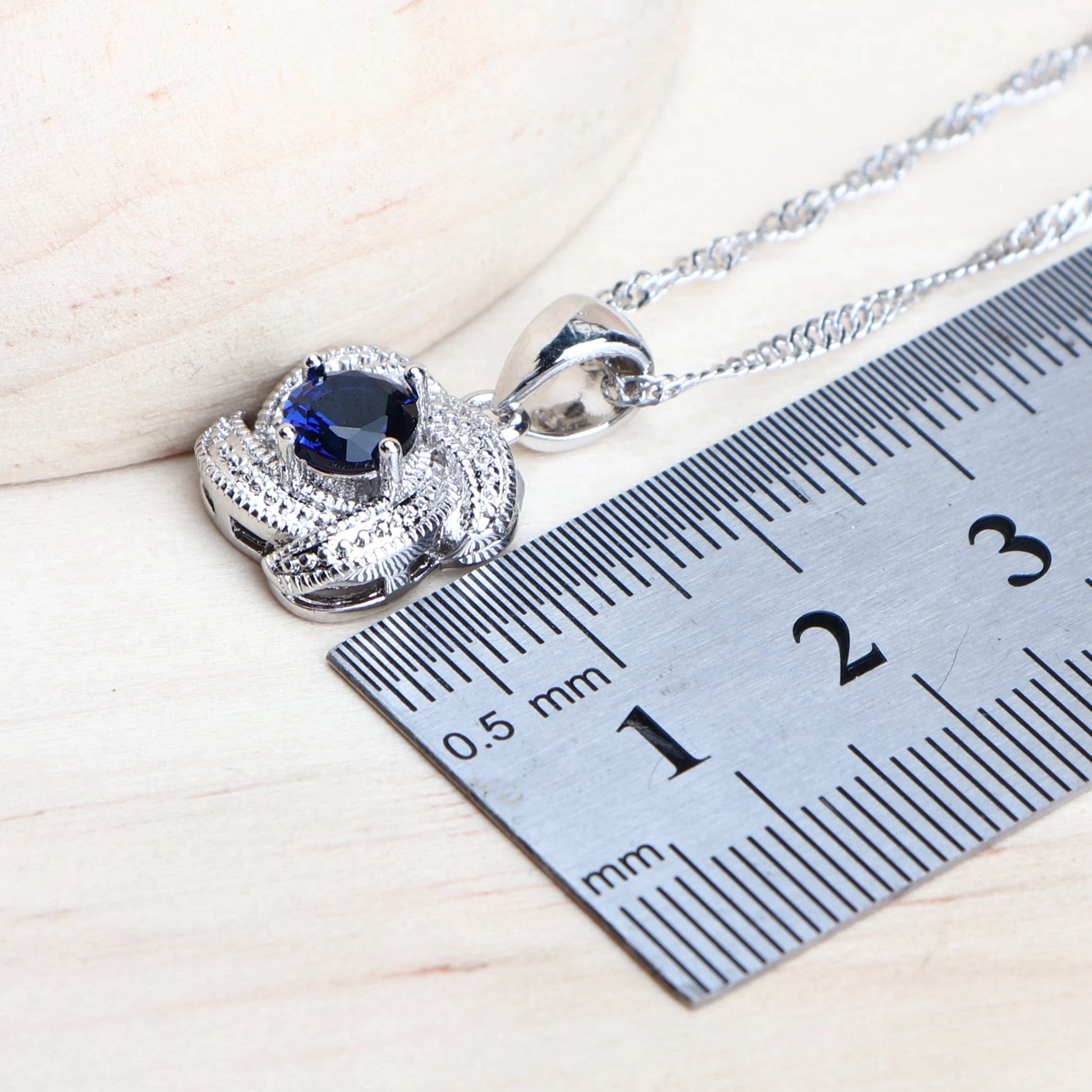Blue Zirconia Women Jewelry Sets 925 Sterling Silver Wedding Bridal Costume Jewellery Earrings Rings Bracelets Pendant...