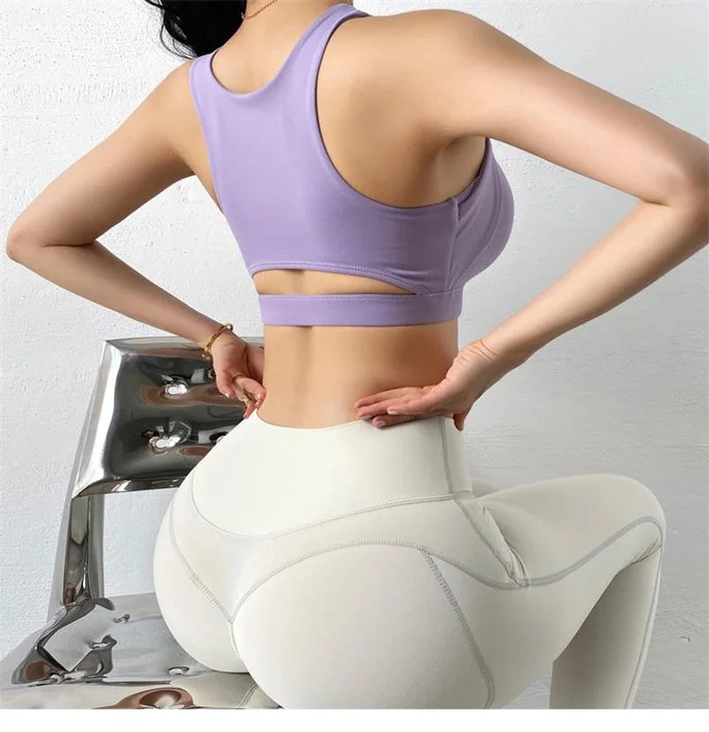 Cloud Hide HOT GIRL Running Sports Bra Fitness Yoga Crop Tank Top Underwear Sexy Women Vest Shockproof Shirt Jogging Sportswear - Kimlud