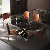 Nordic Modern Luxury Marble Dining Table with Extendable Metal Legs Hot Sale Home Furniture Stone Style Living Room - Kimlud
