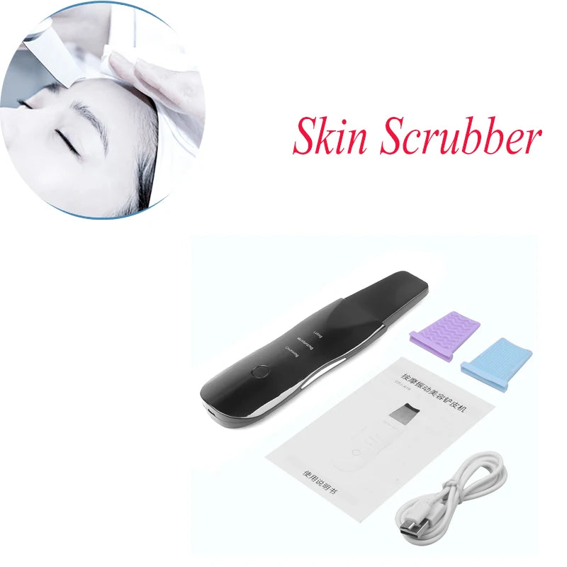 Vibration Face Skin Scrubber Blackhead Remover Facial Pore Cleaner Face Lifting Deep Clean Face Skin Tool Vibration Face...