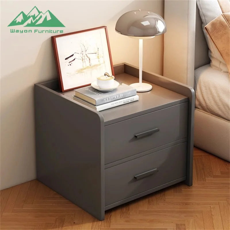Wayon Furniture Modern Simple Bedside Cabinet with 2 Drawers Minimalist Design for Bedroom Nightstand Storage - Kimlud