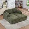 SZ USA Stock Chenille Upholstery Combination Sofa Bed With Cushions with Metal Legs - Kimlud