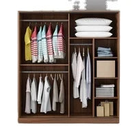 Factory Direct Sales Bedroom Furniture Wooden Sliding Door Wardrobe Wardrobe Simple Modern Factory High-capacity Wholesale