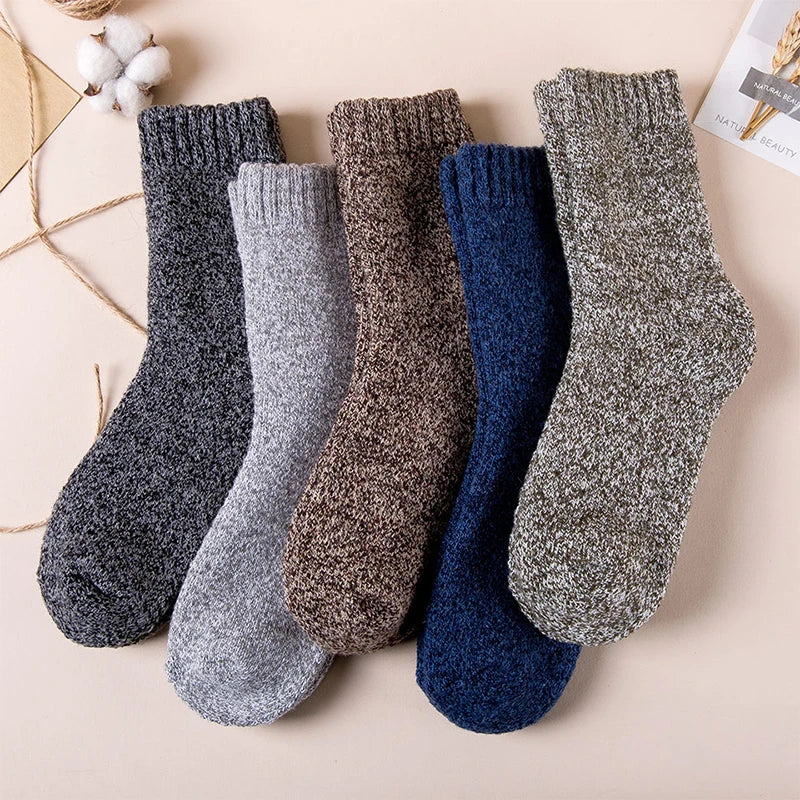5Pairs/Lot Winter Thicken Wool Socks Men's High Quality Towel Keep Warm Sock Cotton Christmas Gift Socks For Male...
