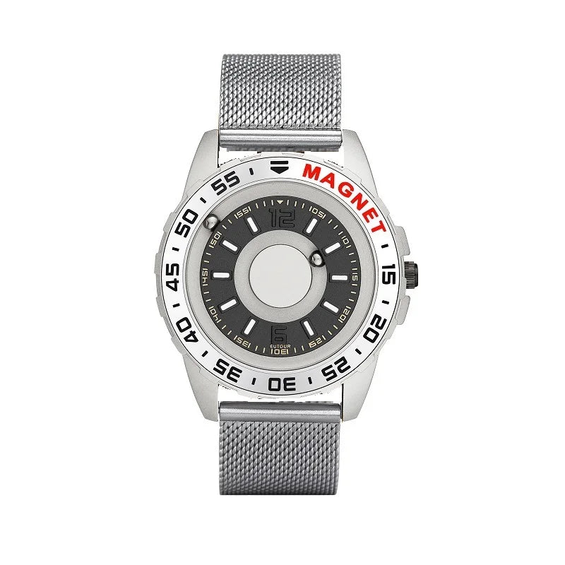 NEW EUTOUR Watch Men Innovative Magnet Ball Show Quartz Men Watch Genuine Leather Canvas Steel Strap Watches Relogio Masculino