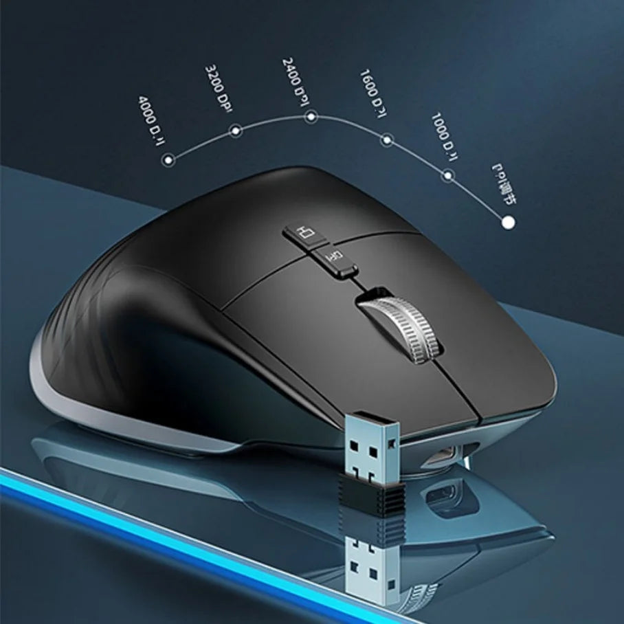 2.4G Wireless Vertical Optical Gaming Mouse RGB 4000 CPI Rechargeable Ergonomic Right Steering mouse for computer/laptop
