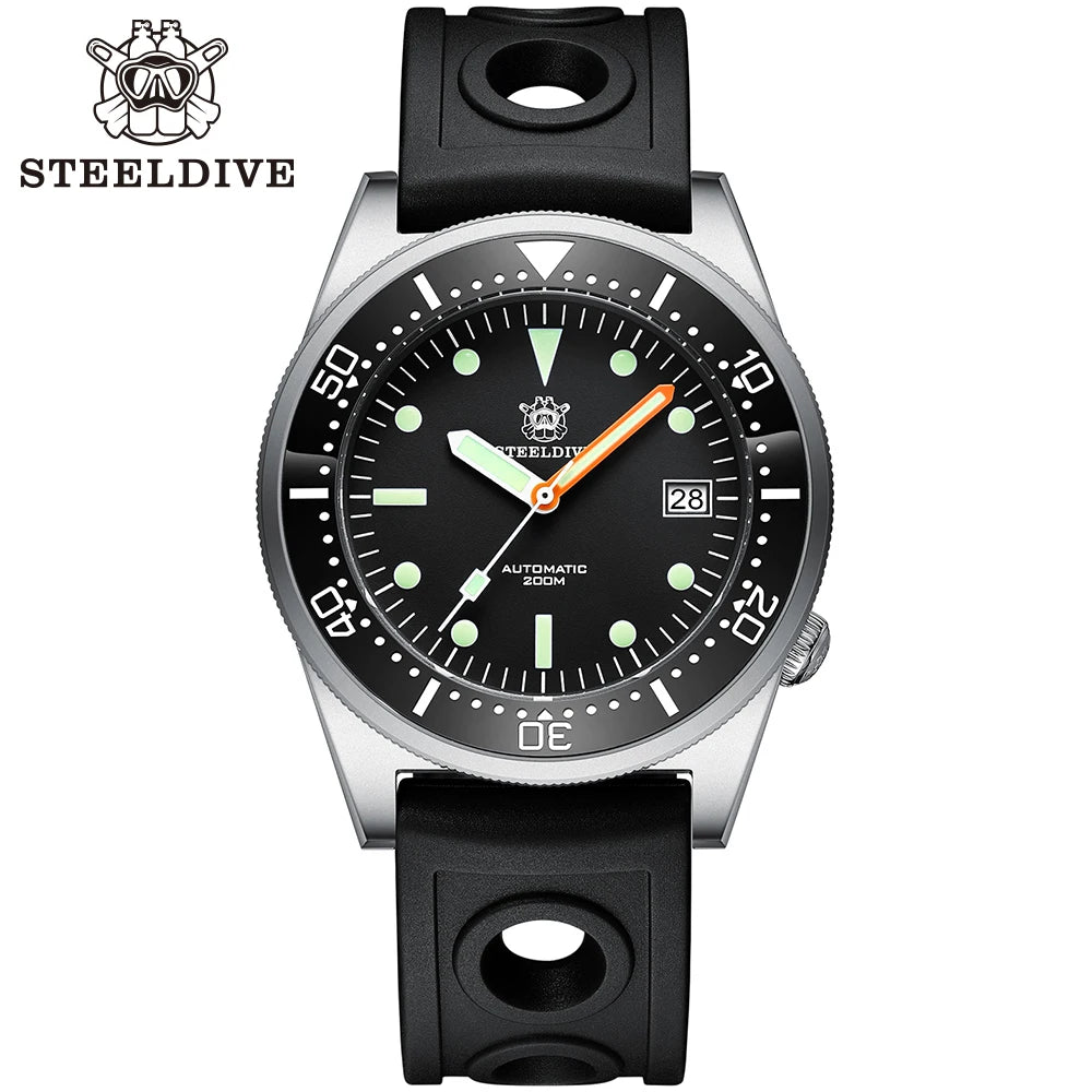 SD1979  New Arrival 2020 Upgraded Version Black Ceramic Bezel Stainless Steel Mens Dive Watch with Signed Crown
