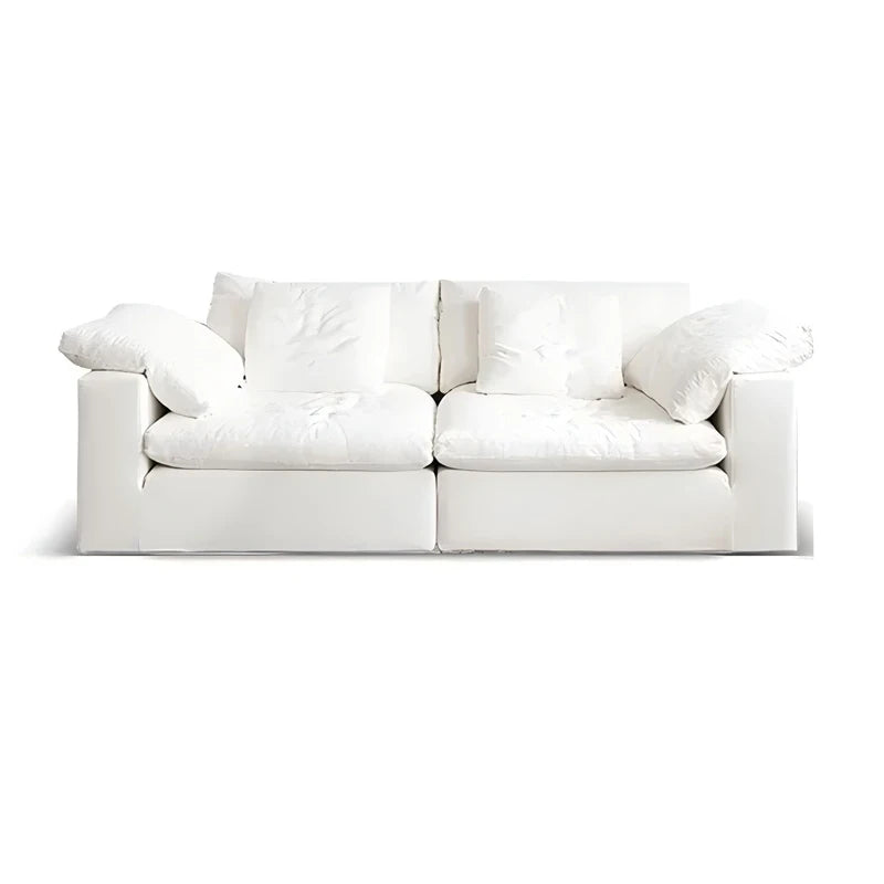 Wabi-Sabi Modern Furniture Square Sponge Upholstered Sectional Sofa Set Blended Cotton Linen Cover Eco-Friendly Durable...