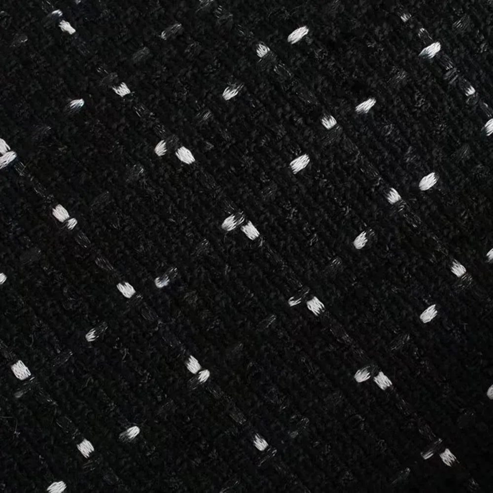 XEASY Tweed Dress Women Sexy Bodycon Slip Dress For Women 2021 Vintage Black Casual Women Clothing Hollow Out Waist Mini Dresses