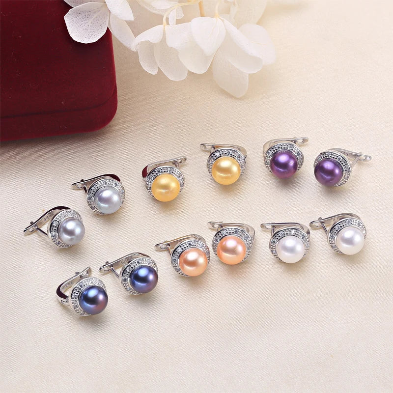 ZHBORUINI 2024 New Pearl Earrings 925 Sterling Silver Jewelry Vintage Style Natural Freshwater Pearl Stud Earring For...