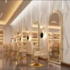 High Quality Luxury Barber Salon Mirror with LED Lighting Three Color Adjustable Barber Shop Commercial Furniture |...