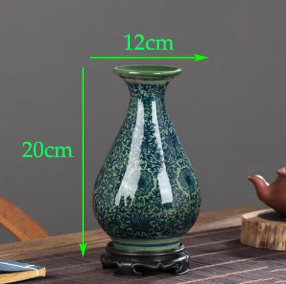 Chinese Jingdezhen Blue White Porcelain Antique Ceramic Vase Home Livingroom Table Figurines Decoration Store Flower Pot Crafts