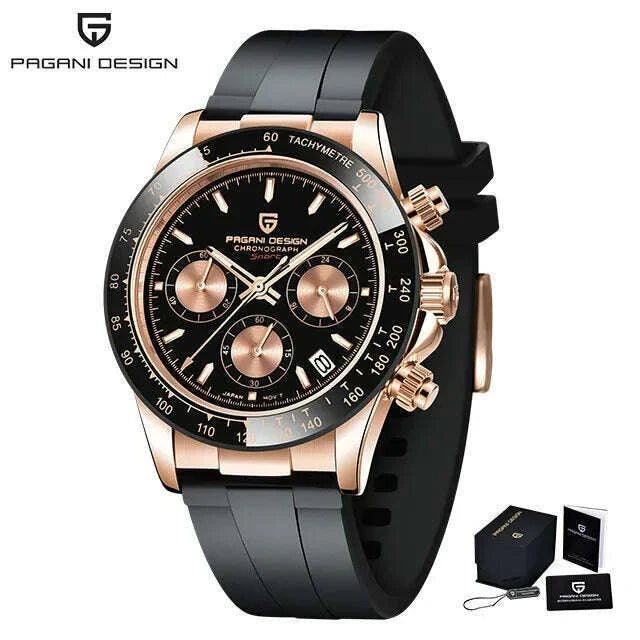 2025 New PAGANI DESIGN Top Men Sports Quartz Watch 40MM Sapphire Stainless Steel 100m Waterproof Luxus Chronograph Reloj Hombre