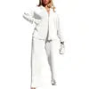 Women's Tracksuit Two Piece Sets Loose Long Sleeve Shirt Tops and Wide Leg Pants Elegant Suits _ Summer Casual Female Outfits