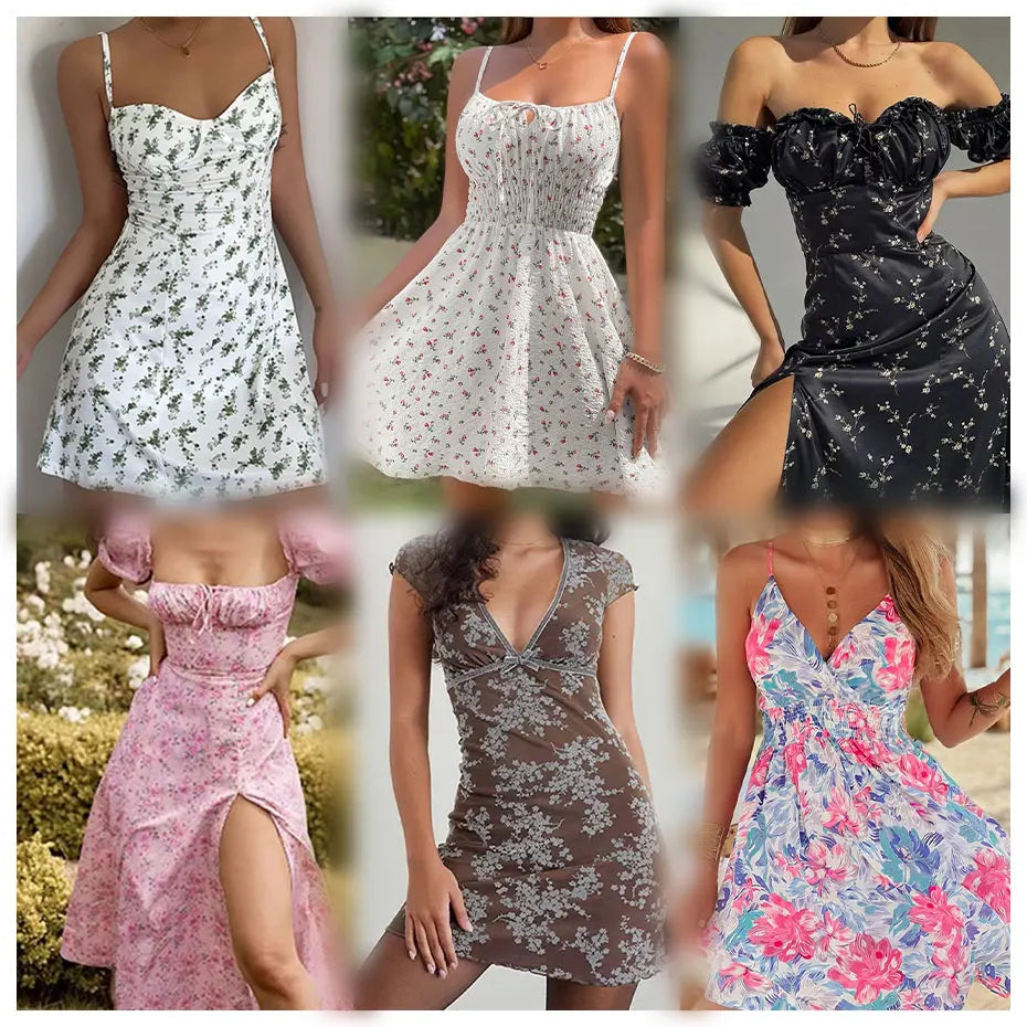 Hot Selling Summer Women's Casual Elegant Retro Short Sleeved Printed Women's Dresses Are Randomly Shipped
