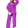 Women's Tracksuit Two Piece Sets Loose Long Sleeve Shirt Tops and Wide Leg Pants Elegant Suits _ Summer Casual Female Outfits