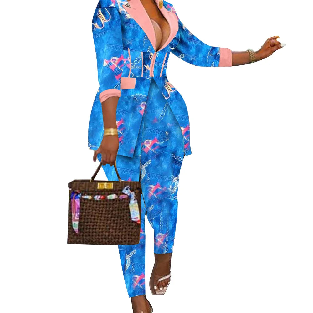 S-2XL Two Piece Sets Outfits Elegant Tweed Slim Long Trousers Short Coat Tops Lady Clothes Formal Business Office Work Suits