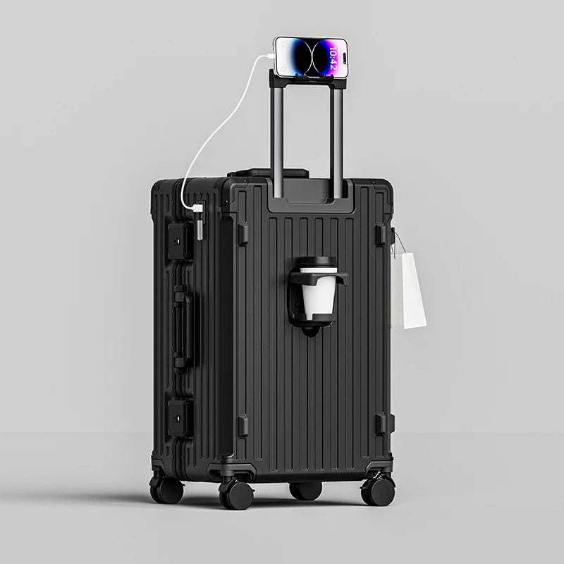 High Quality Cheap Multi-Functional Travel Suitcase Aluminum Frame TSA Lock Security PC Material with Spinner Caster