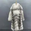 Factory Directly Sell Socialite Wear Top Quality Cross Fox Fur All Fur Collar Coat Jacket Women