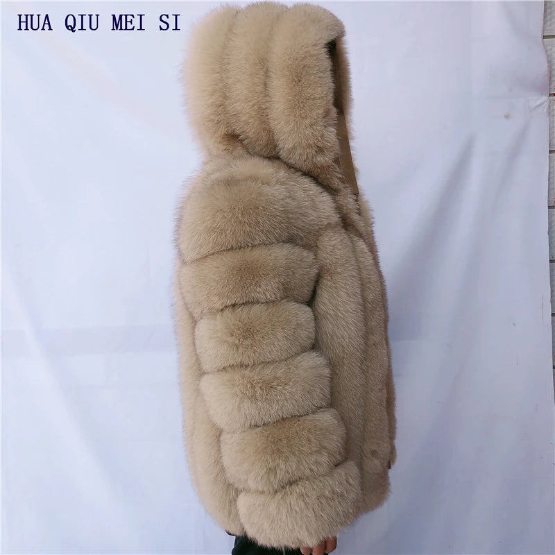 Women's clothing fur coat red fox coat vertical stripe silver fox red fox fur coat fox fur coat women's natural fur coat coat