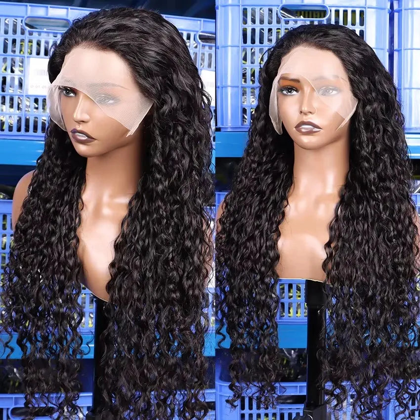 Wholesale 13x4 Deep Wave Lace Front Wigs Human Hair 200% Density Curly Frontal Wigs for Black Women Natural Color 30...