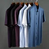 TTT-10496-T- Casual Business Work Shirts for Men Short Sleeve Men's Formal Dress Shirts