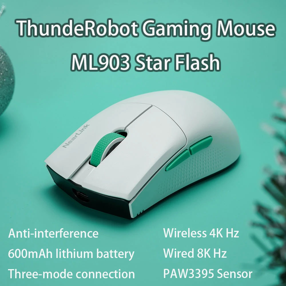 ThunderRobot ML903 Gaming Mouse Star Flash Wireless Mouse Wired Support 8KHz Wireless Support 4KHz