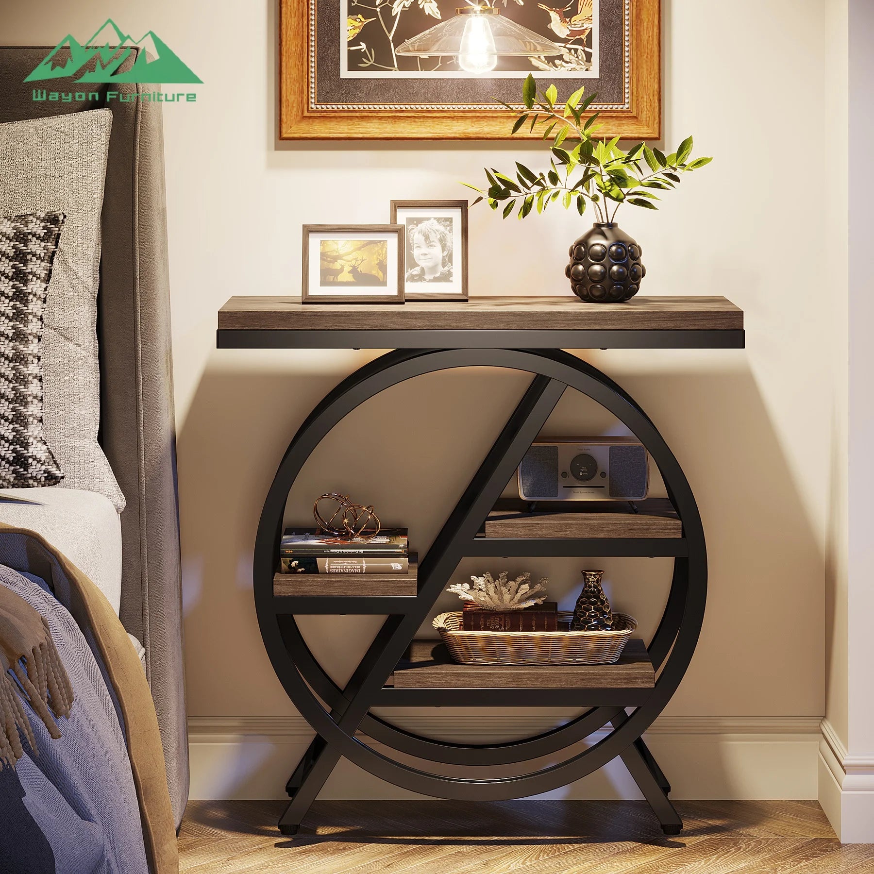 Wayon Modern Luxury Solid Wood Metal Console Table Living Room Entry Hallway Decorative Storage Apartment Furniture |...