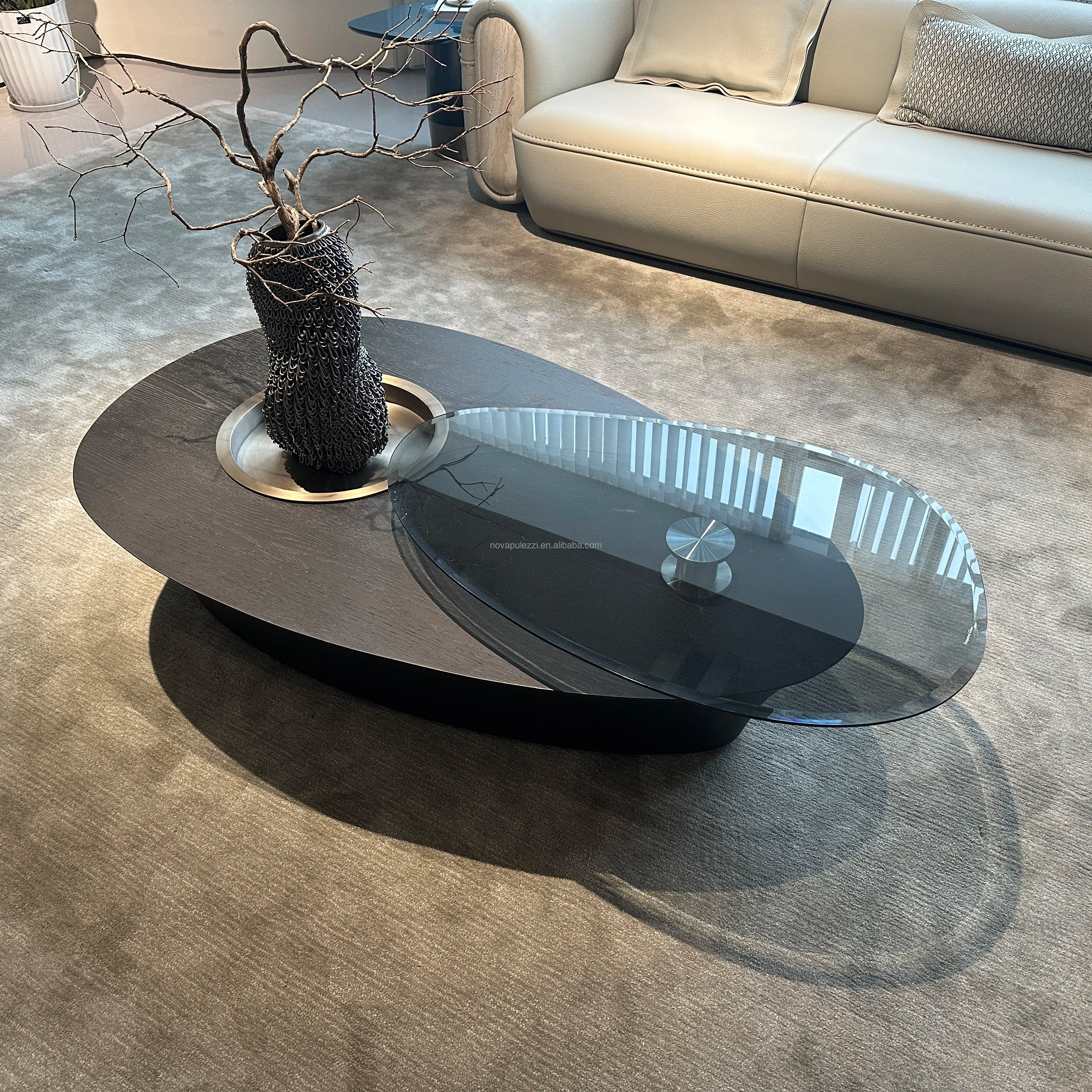 Modern Minimalist Luxury Marble Coffee Table for Home Oval Living Room Furniture Stone Material for Home Use - Kimlud