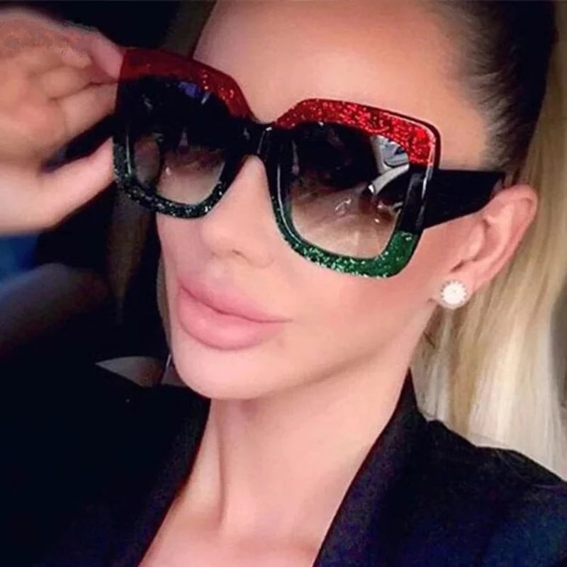 Oversized Square Sunglasses Woman Brand Designer Clear Lenses Sun Glasses Female Three Colors Big Frame Party Eye Glasses Oculos - Kimlud