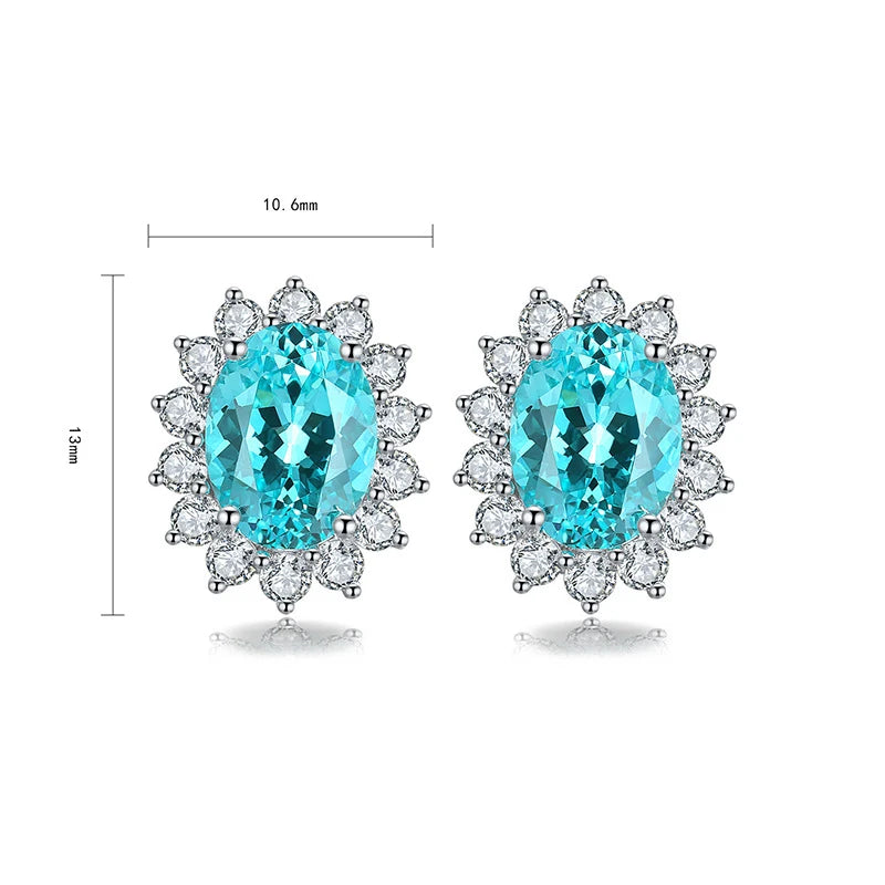 MUSHAN Jewelry Factory Classic Lab Grown Emerald Stud Earrings Simple and Everyday 2.2 Carat 925 Silver Earrings...