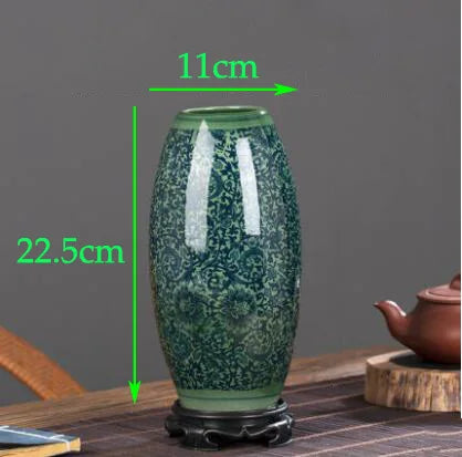 Chinese Jingdezhen Blue White Porcelain Antique Ceramic Vase Home Livingroom Table Figurines Decoration Store Flower Pot Crafts
