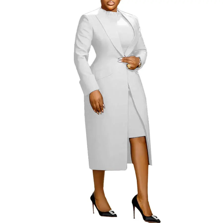 Women's Suit Office Popular Laps Waist Back Split Dress Jacket Casual Women's Two-piece Set | Kimlud Office Premium Coat