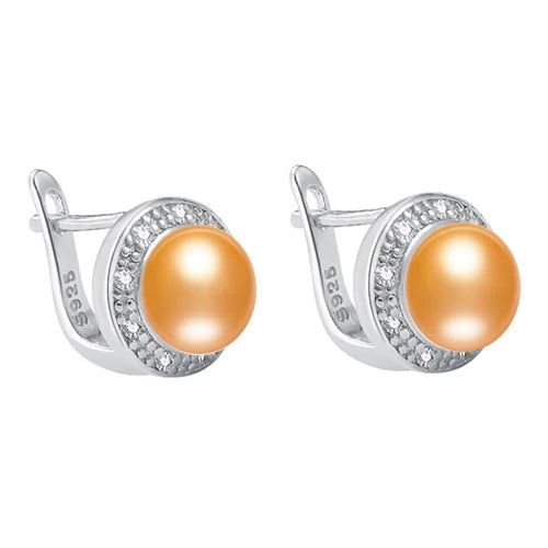 ZHBORUINI 2024 New Pearl Earrings 925 Sterling Silver Jewelry Vintage Style Natural Freshwater Pearl Stud Earring For...
