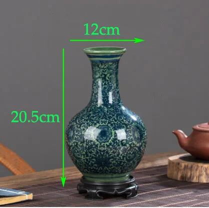 Chinese Jingdezhen Blue White Porcelain Antique Ceramic Vase Home Livingroom Table Figurines Decoration Store Flower Pot Crafts