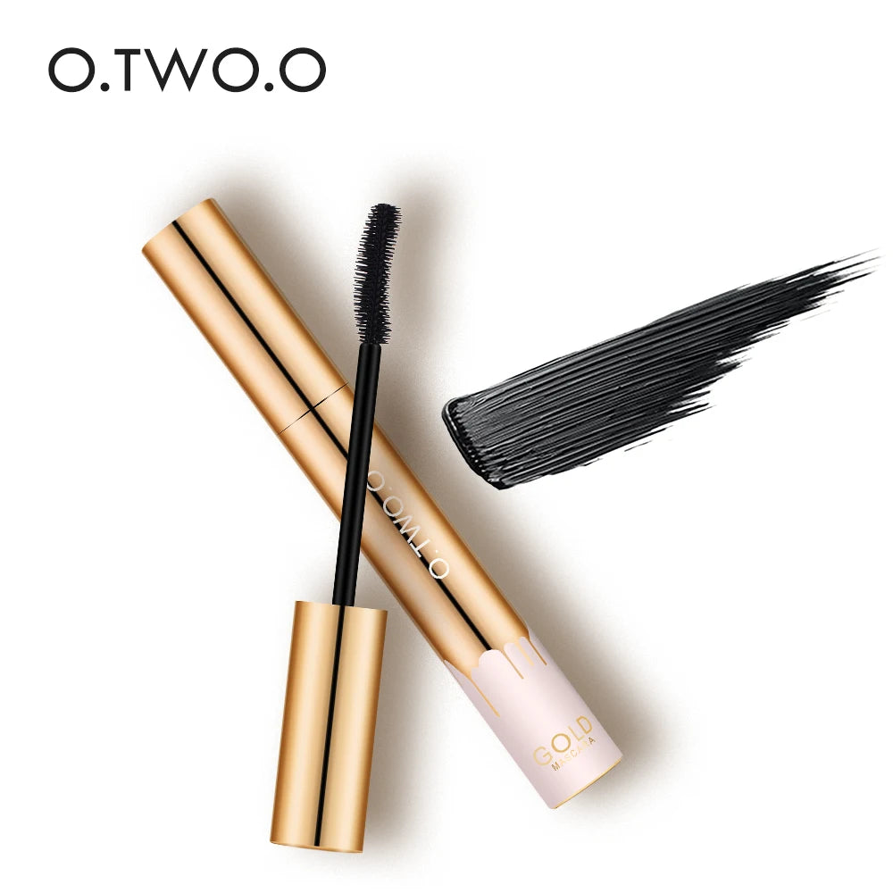 O.TWO.O 3D Mascara Lengthening Black Lash Eyelash Extension Eye Lashes Brush Beauty Makeup Long-wearing Gold Color...