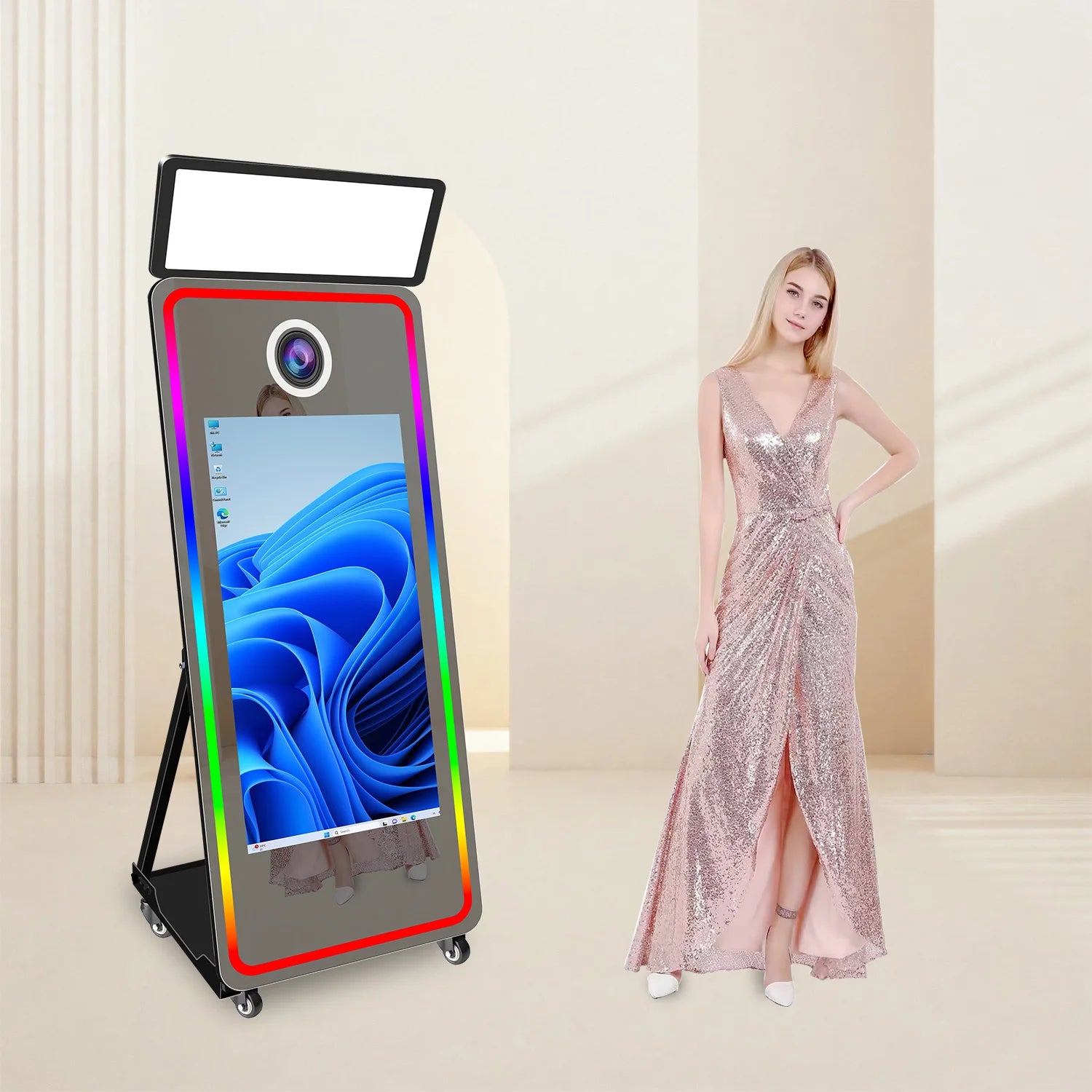 Excellent Magic Mirror Photo Booth With Touch Screen Camera and Printer Selfie Mirror Photobooth Machine for Celebrate...