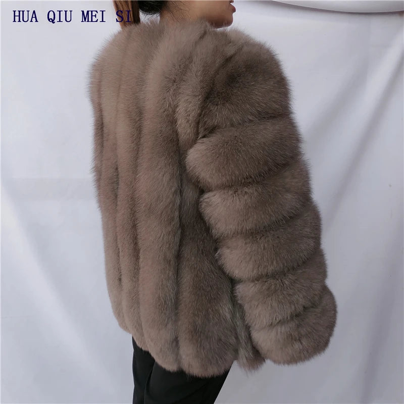 Women's clothing fur coat red fox coat vertical stripe silver fox red fox fur coat fox fur coat women's natural fur coat coat