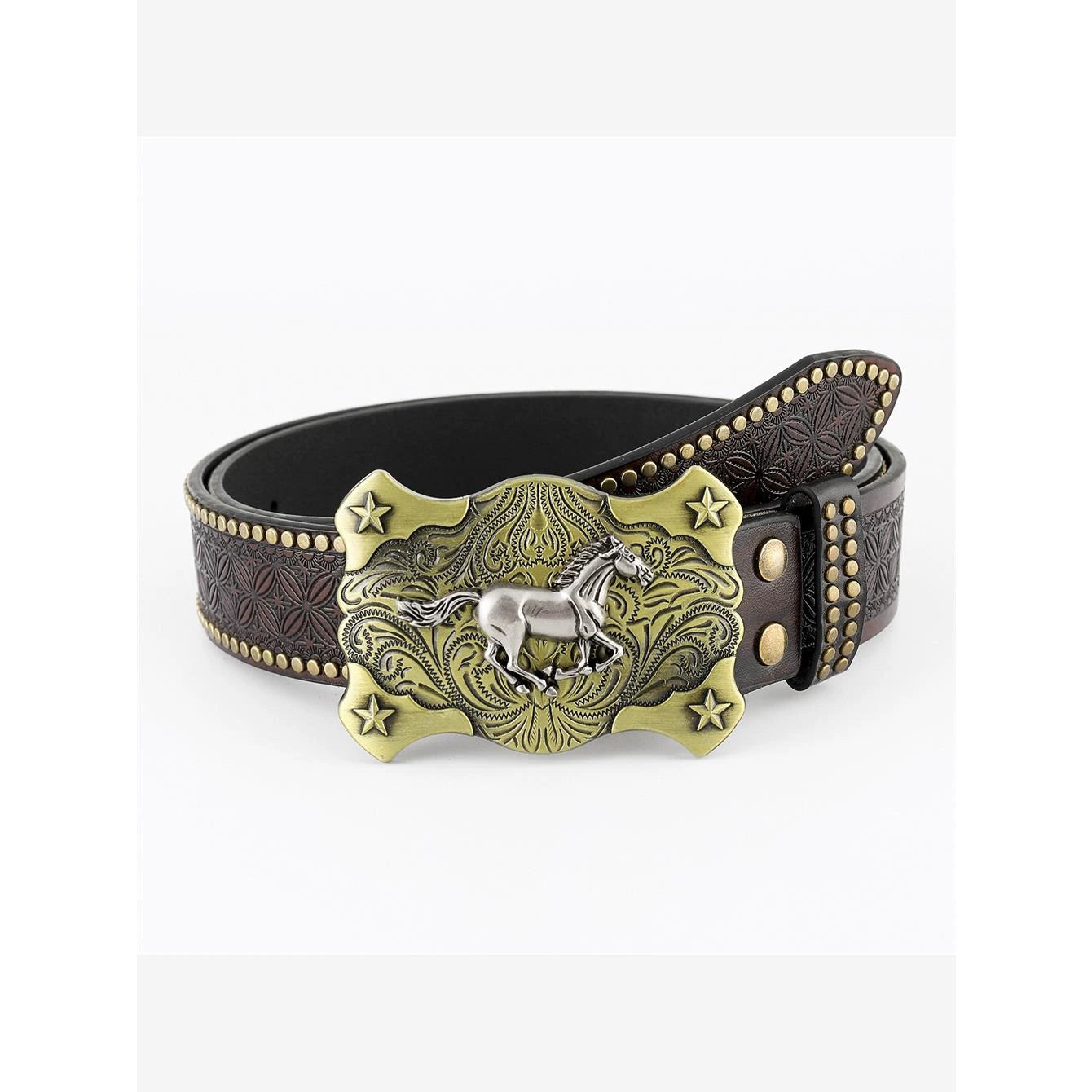 Denim Belt Cow Head Large Plate Buckle Trendy Denim Belt Cow Head